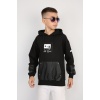İki İplik Kapşonlu Baskılı Erkek Çocuk Günlük Sweatshirt