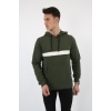 Üç İplik Kapşonlu Kalın Çizgili Kanguru Cepli Erkek Günlük Sweatshirt