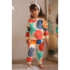 Üç İplik Şardonlu Yıldız Baskılı Kız Çocuk Günlük Takım