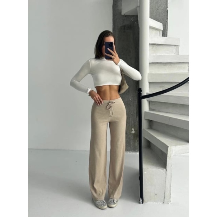 Kadın Modern Bej Pantolon