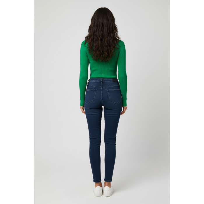 Kadın Yeşil Boğazlı Triko Kazak