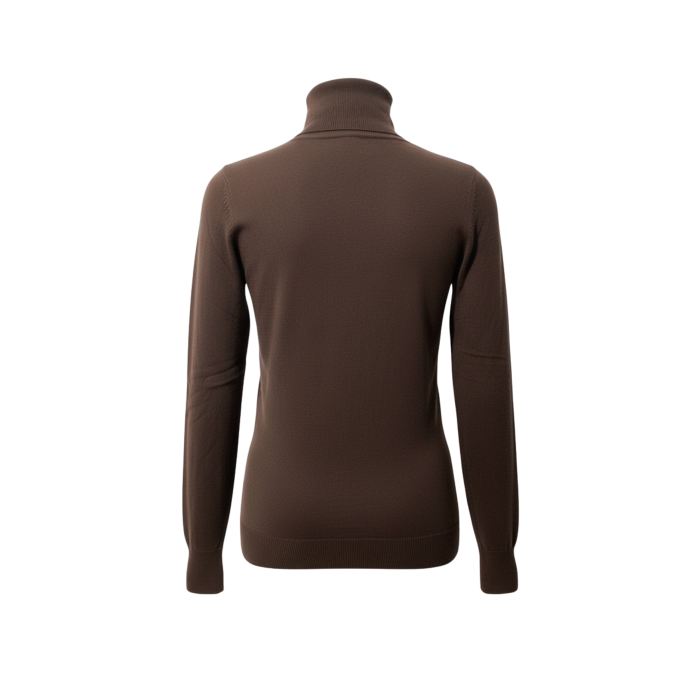 Kahverengi İnce Triko Boğazlı Kadın Kazak