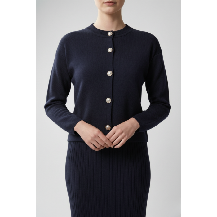 Kadın Hırka Elbise İkili Takım - Lacivert