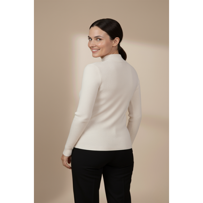 Kadın Bej Balıkçı Yaka Bluz