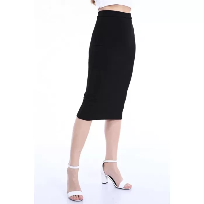 Kadın Siyah Kaşkorse Kalem Etek