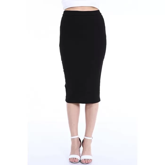 Kadın Siyah Kaşkorse Kalem Etek