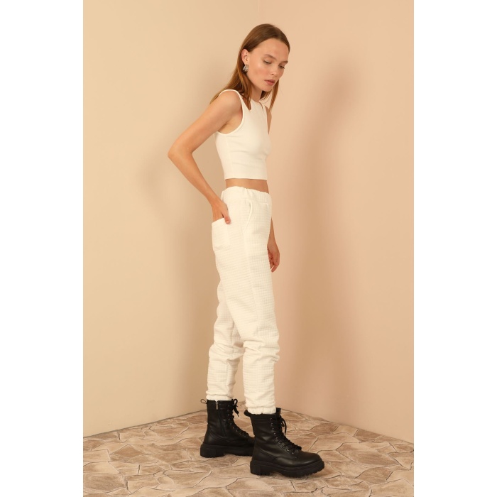 Kadın  Ekru  Pantolon Dört Mevsim