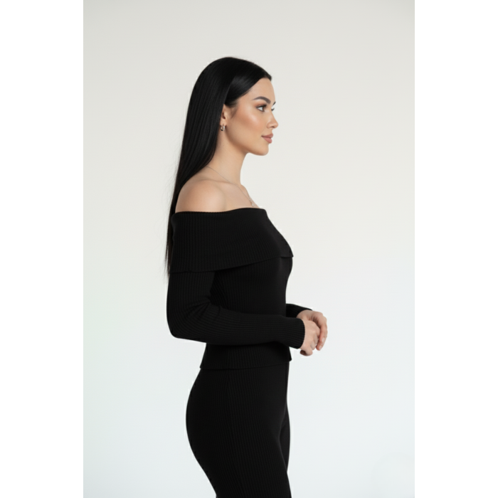 Kadın Madonna Yaka Siyah Alt Üst Takım