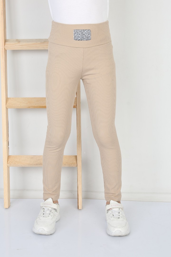 Fitilli Şardonlu Vizon Kız Çocuk Günlük Tayt