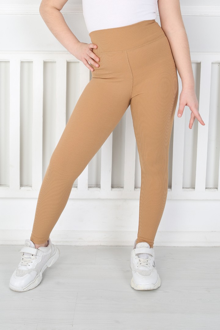 Dar Paça Birinci Kalite Fitilli Kumaş Hardal Kız Çocuk Günlük Tayt