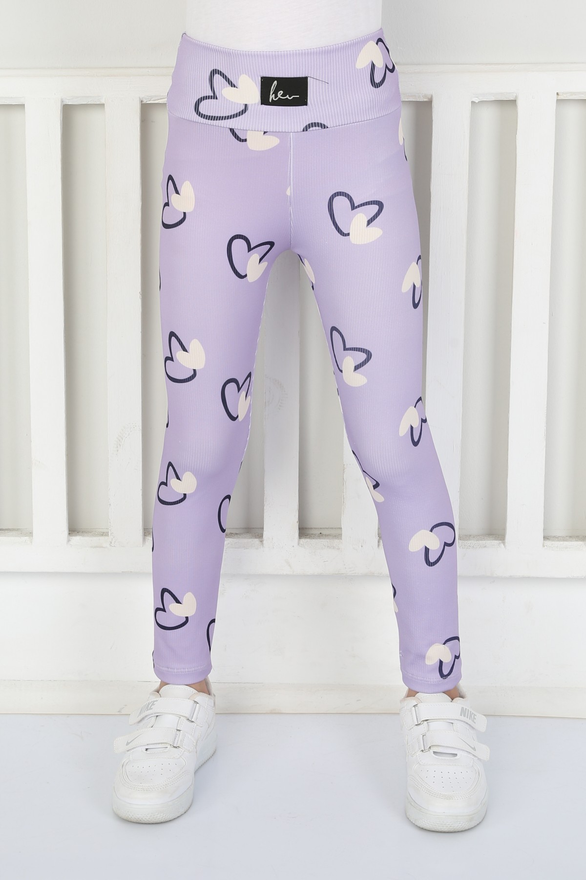 Şardonsuz Fitilli Kumaş Baskılı Kız Çocuk Günlük Tayt