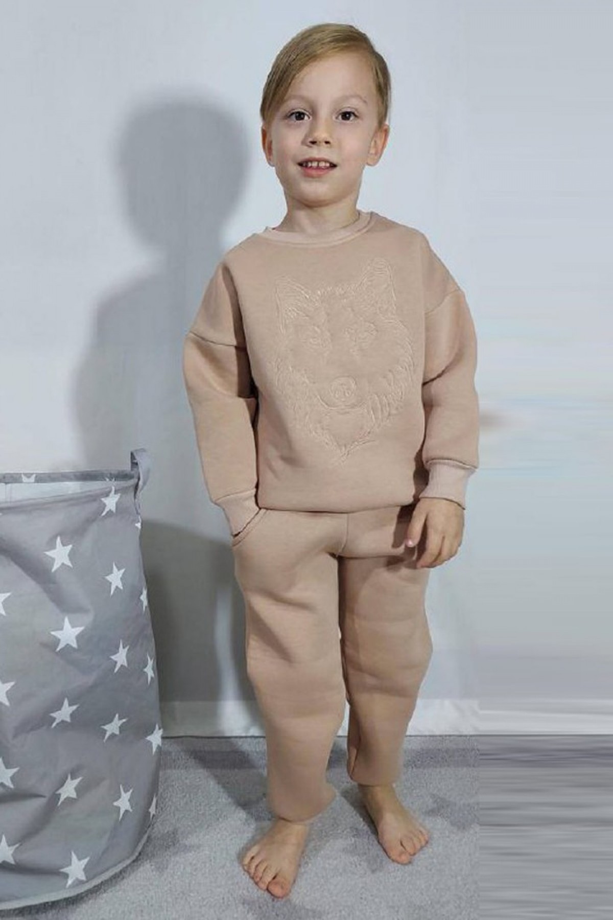 Üç İplik Şardonlu Baskılı Erkek Çocuk Günlük Takım