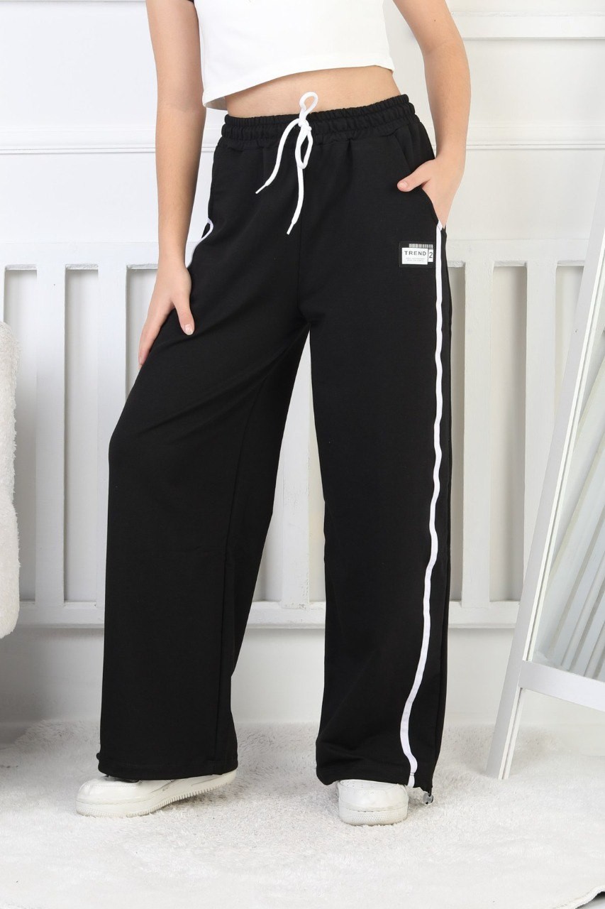 İki İplik Çizgili Kız Çocuk Eşofman Altı