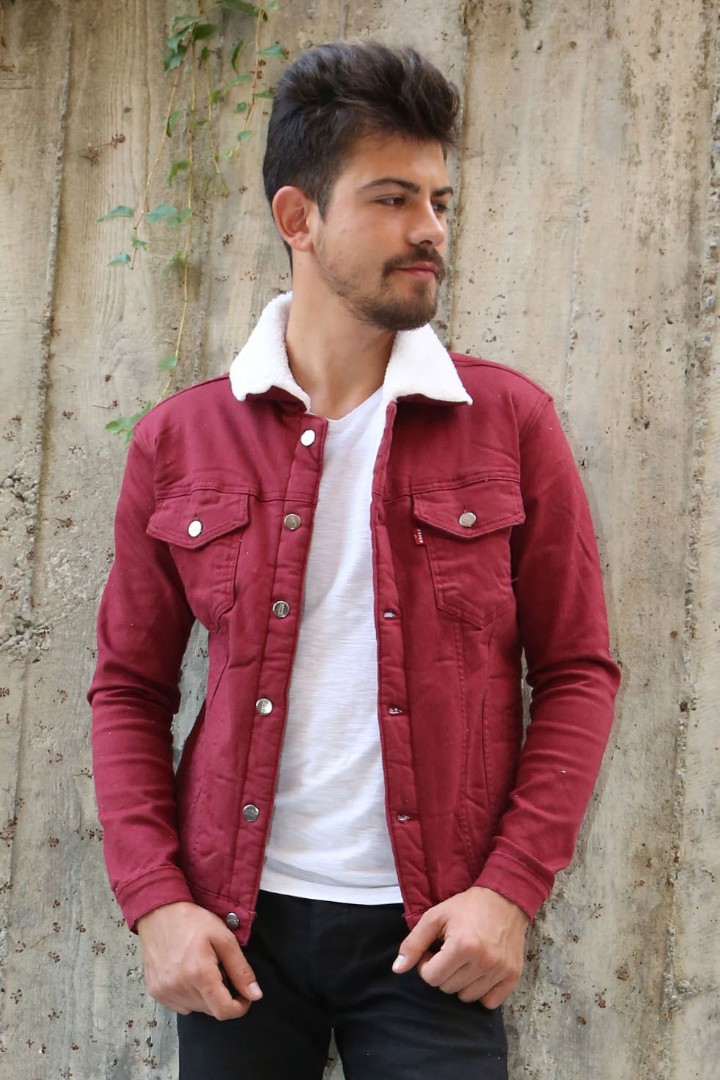 İçi Kürklü Çıtçıt Düğmeli Kalın Spor Erkek Günlük Kot Mont