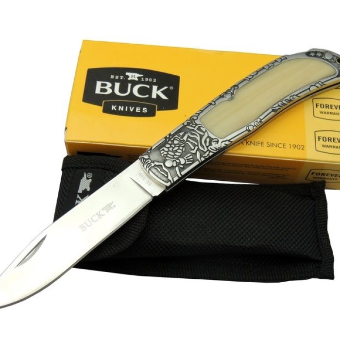 Buck Knives Bk-009wy Kamp Çakı 23 Cm - Sedef & Metal Saplı, Kılıflı, Kutulu