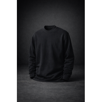 Basic Siyah Erkek Sweatshirt