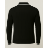 BLACKMOD Ribbed Half-Zip Polo Knit – Siyah