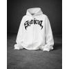 Sadical Beyaz Grafik Baskılı Fermuarlı Kapüşonlu Hoodie