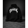 Sadical Siyah Grafik Baskılı Fermuarlı Kapüşonlu Hoodie