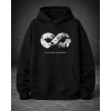 1938 Sonsuzluk Temalı Siyah Kapüşonlu Sweatshirt