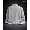 Gri Erkek Oversize Yarım Fermuarlı Sweatshirt