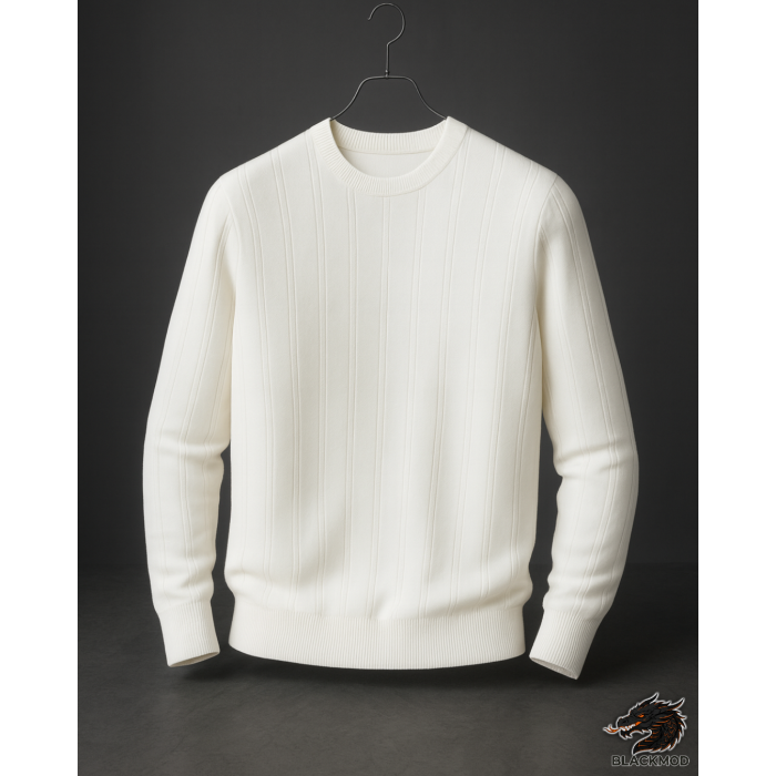 BLACKMOD Dikey Rib Dokulu Bisiklet Yakalı Triko