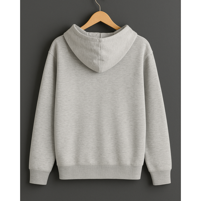 Blackmod Açık Gri Fermuarlı Kapüşonlu Sweatshirt