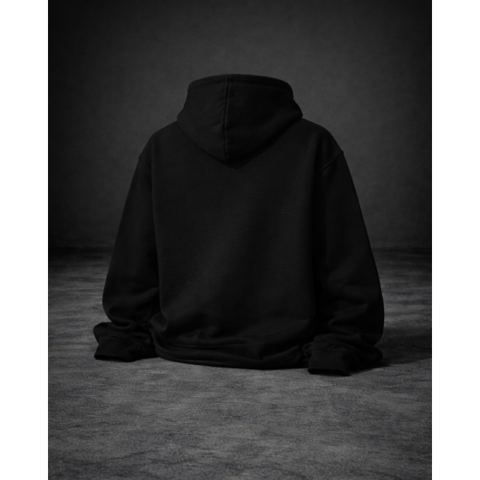 Sadical Siyah Grafik Baskılı Fermuarlı Kapüşonlu Hoodie