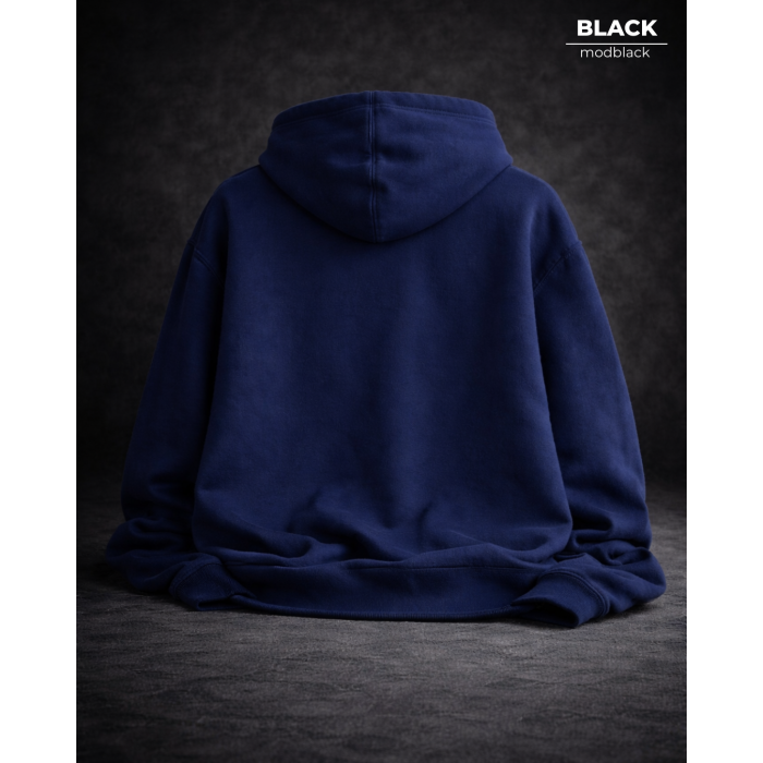 Lacivert Erkek Oversize Fermuarlı Kapüşonlu Sweatshirt