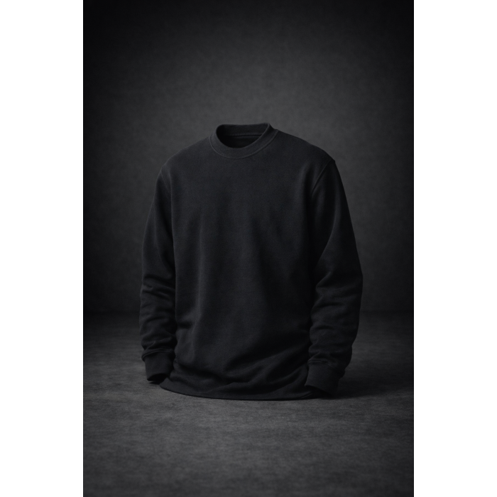 Basic Siyah Erkek Sweatshirt