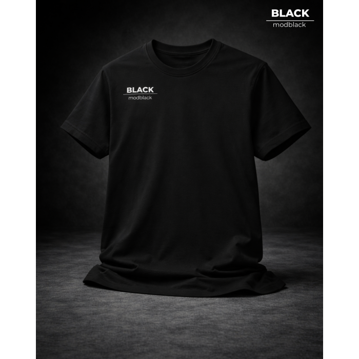 Logo Baskılı Siyah Tişört