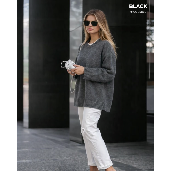 Oversize Triko Kazak – Antrasit Gri