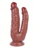 19 Cm Kahverengi Çiftli Dildo 6