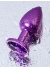 Metal Anal Plug Mor Kristalli 7.2 Cm