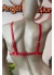 Sex Shop Kırmızı Deri Sütyen Harness