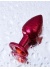 Anal Plug Metal. Kırmızı Kristalli 7.2 Cm. 2.8 Cm