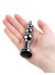 Anal Plug Metal Gümüş Siyah Kristalli 11 Cm