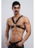 Zincir Detaylı Deri Erkek Göğüs Harness Partywear Clubwear