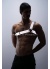 Reflektörlü Karanlıkta Parlayan Tek Omuz Erkek Göğüs Harness Clubwear
