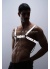 Reflektörlü Zincir Detaylı Şık Sexy Göğüs Harness