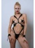 Kelepçeli Full Body Deri Fantezi Harness Set