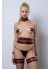 Slave Set Deri Kelepçeli Harness Takım