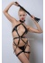 Siyah Kırbaçlı Deri Harness Full Body Erotik İç Giyim