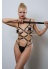 Kırbaçlı, Deri Fantezi Giyim Vücudu Saran Full Body Harness