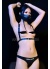 Şık Deri Seksi Maske Ve Göğüs Harness Takım