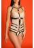 Ağı Açık Göğüs Altı Kemerli Fantazi Deri Body Harness