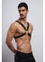 Zincir Detaylı Deri Erkek Göğüs Harness Partywear Clubwear