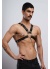 Zincir Detaylı Deri Erkek Göğüs Harness Partywear Clubwear