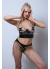 Zincirli Şık Deri Etek Ve Büstiyer Harness Takım