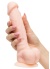 Damarlı 22 Cm Testisli Vantuzlu Dildo